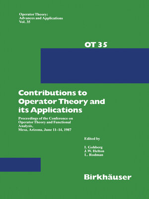 cover image of Contributions to Operator Theory and its Applications